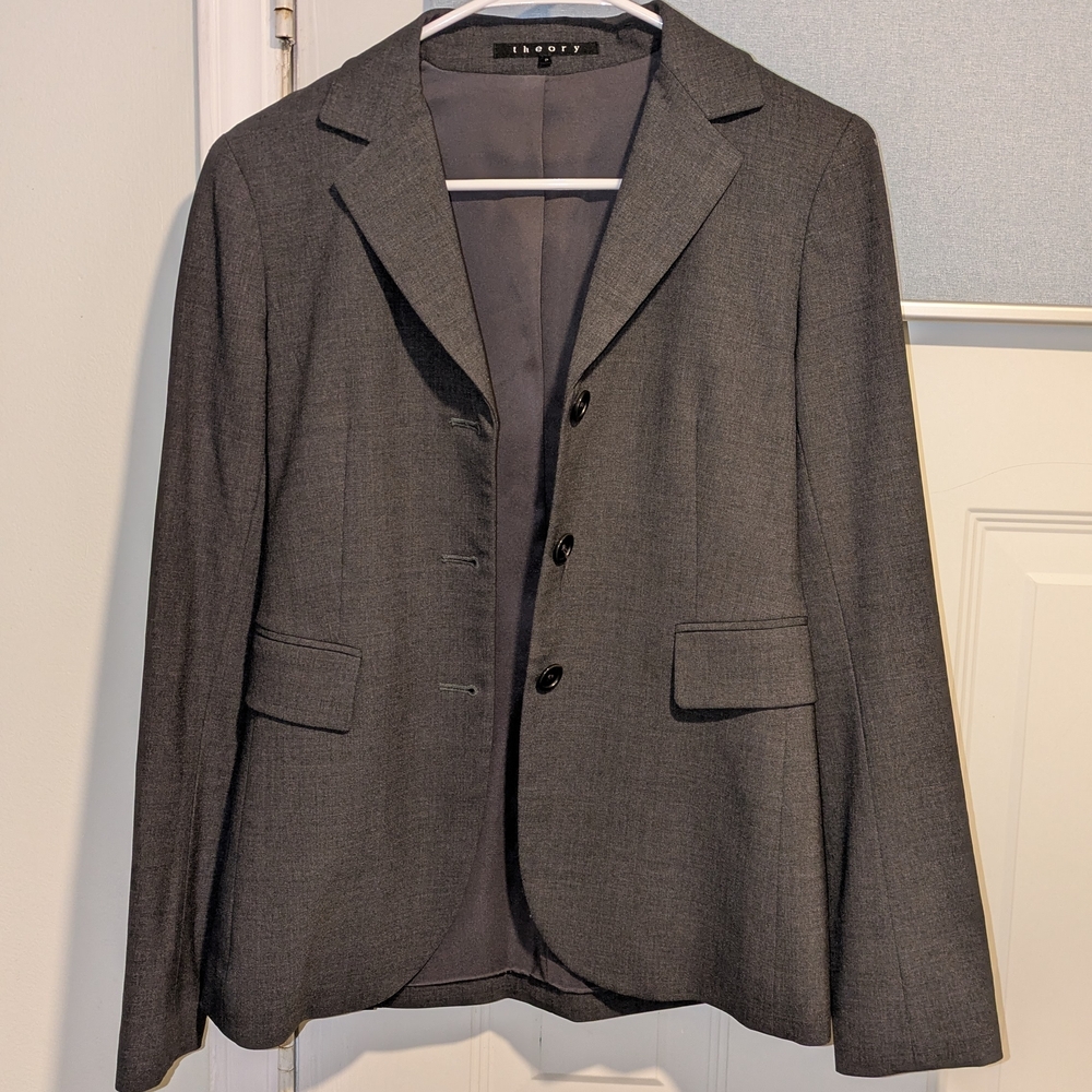 Theory Grey Tailored Blazer